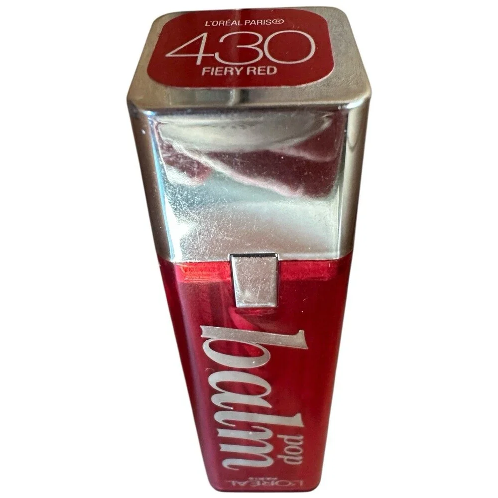 L'Oreal Colour Riche Pop Balm Lipstick Fiery Red 430- Discontinued NOS Y2k Glam